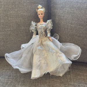 Vintage 1966 Barbie Doll Mattel Silver Color Dress